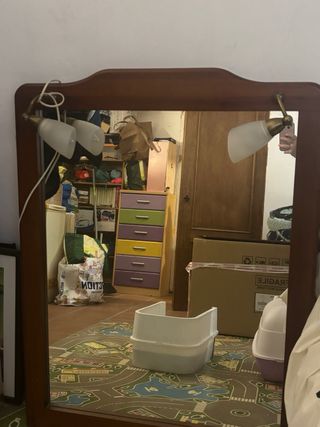 Mueble baño mármol lavabo espejo