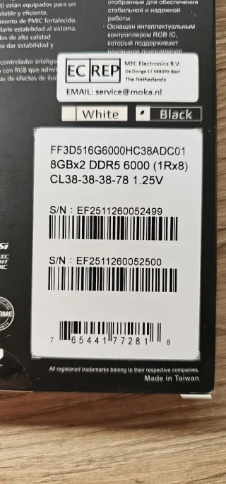 Memória RAM T-FORCE DDR5 16GB 6000MHz