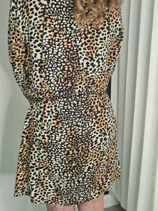 Vestido camisero estampado animal print Talla S