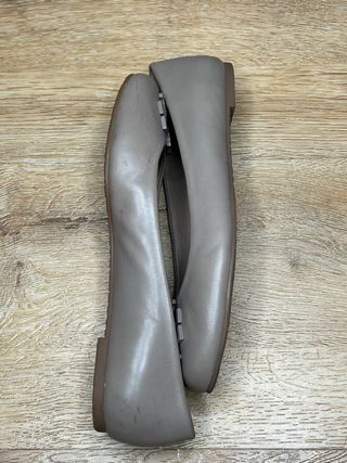 Bailarinas Piel Beige Tory Burch Logo