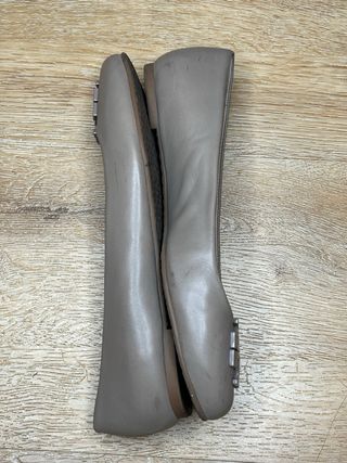 Bailarinas Piel Beige Tory Burch Logo