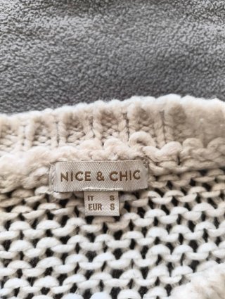 Maglione donna Nice & Chic beige/rosa taglia unica
