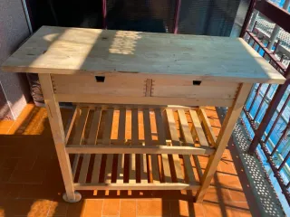 Carrito auxiliar madera Ikea