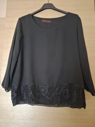 2 Bluse Eleganti Nere Multicolore Taglia Unica