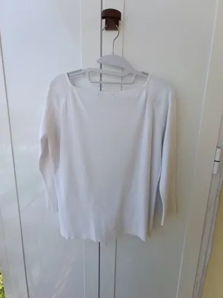 Suéter de punto  en blanco Manga 3/4