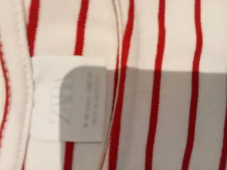 Conjunto ZARA Niña Rayas Rojo y Blanco T: 8-9 años