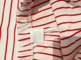 Conjunto ZARA Niña Rayas Rojo y Blanco T: 8-9 años