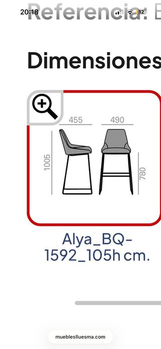 Taburete alto beige y negro