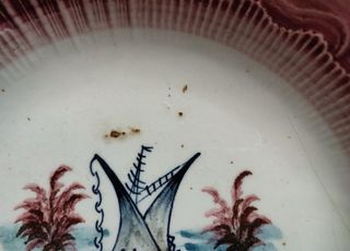 Plato antiguo cerámica pintado a mano