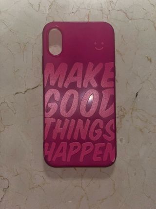 Funda iPhone XS Rosa Make Good Things Happen