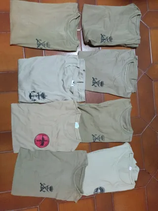 Lote 8 Camisetas Camuflaje Beige/Verde Militar