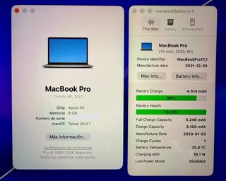 MacBook Pro M1 Batería 100%