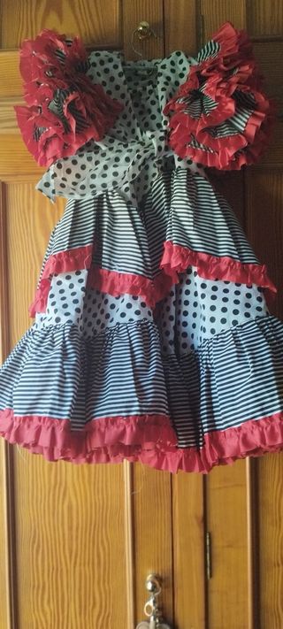 Traje Flamenca Niña Cuerpo y Falda talla 5-8 años