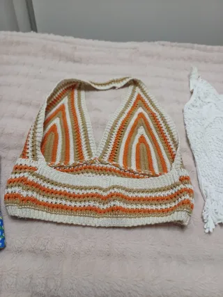4 Tops Verdes y Multicolor Talla Única