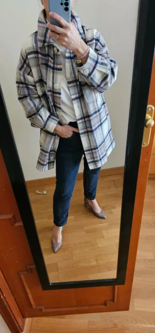 Sobrecamisa cuadros Mango T.M