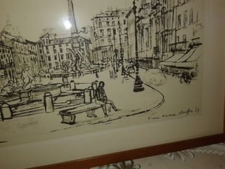 Quadro Piazza Navona Roma firmato