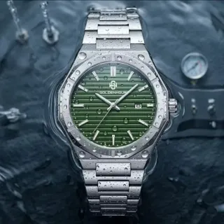 Reloj GOLDENHOUR Hombre Verde y Plata