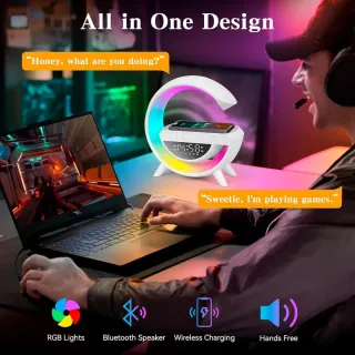 Lámpara LED RGB con Cargador Inalámbrico 15W