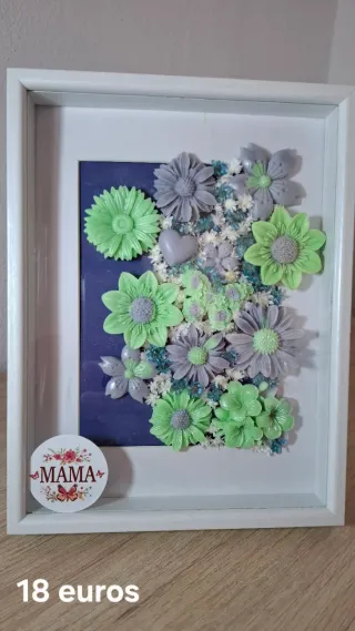 Cuadro de velas aromáticas flores