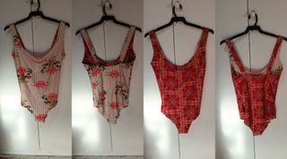 Traje de baño enterizo estampado doble faz