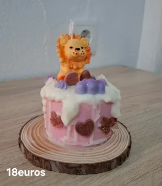 Tarta Vela Decorativa León y Flores