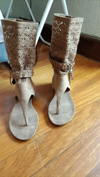 Sandalias boho beige/marrón