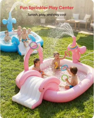 Piscina Inflable qpau Rosa infantil para niños ros