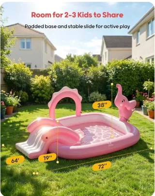 Piscina Inflable qpau Rosa infantil para niños ros