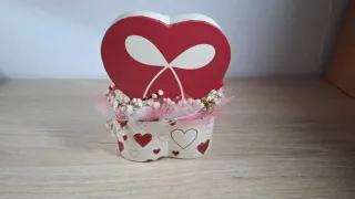 Caja Corazón Cera Conejo Flores