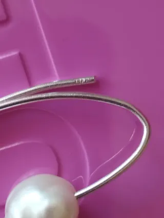 Pendientes plata y perla blanca