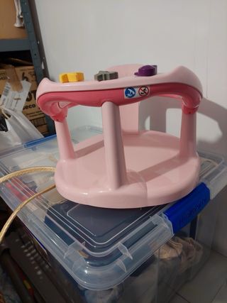 Asiento de baño para bebé rosa