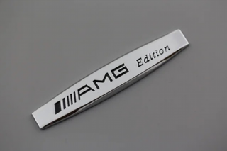 EMBLEMA LOGO AMG EDITION MERCEDES CROMADO