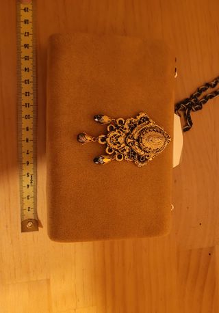 Bolso Cartera Dorado con Cadena