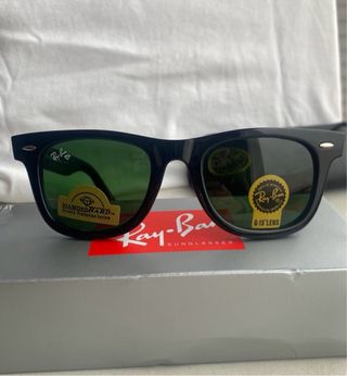 Gafas de Sol Ray-Ban Wayfarer Negras/Cristal verde
