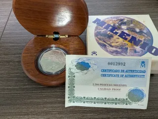 1500 Pesetas Milenio 1999 Carlos I Proof