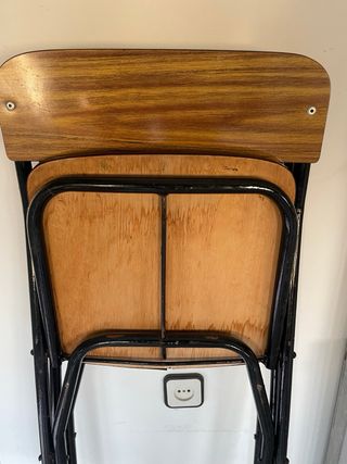 Juego de 2 Sillas Plegables Madera y Metal
