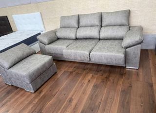 Sofá modular negro piel