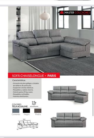 Sofá modular negro piel