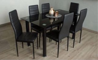 Sofá modular negro piel