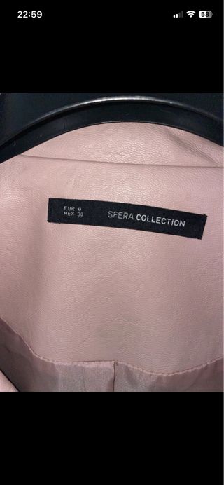 Cazadora polipiel rosa mujer Talla M