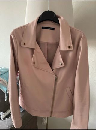 Cazadora polipiel rosa mujer Talla M