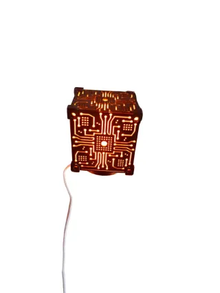 Lámpara led Cubo 3D Diseño Cubo naranja