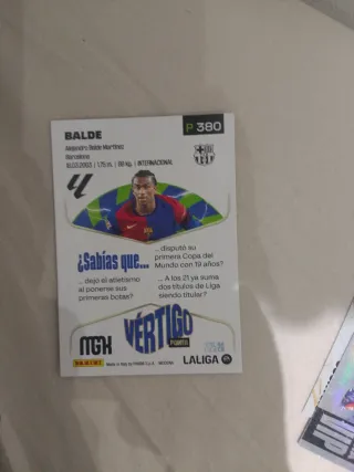 Cromo Fútbol Balde Vertigo Power 2025/26