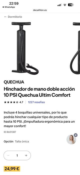 QUECHUA Tienda de campaña familiar 5.2 Hinchador