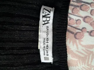 Top Zara Negro Texturizado