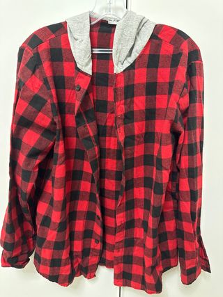 Camisa de franela con capucha XL