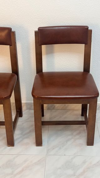 Pack 2 Sillas Madera y Piel