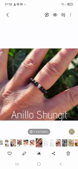 Anillo Shungit Negro y Plateado