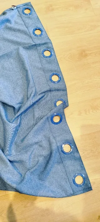 2 Cortinas Azules Semi-Opacas