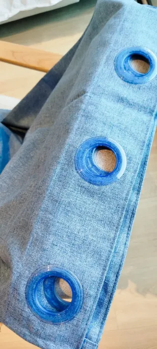 2 Cortinas Azules Semi-Opacas